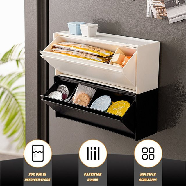 Magnetische Aufbewahrungsbox für den Kühlschrank in Weiß aus Kunststoff - Bild 1