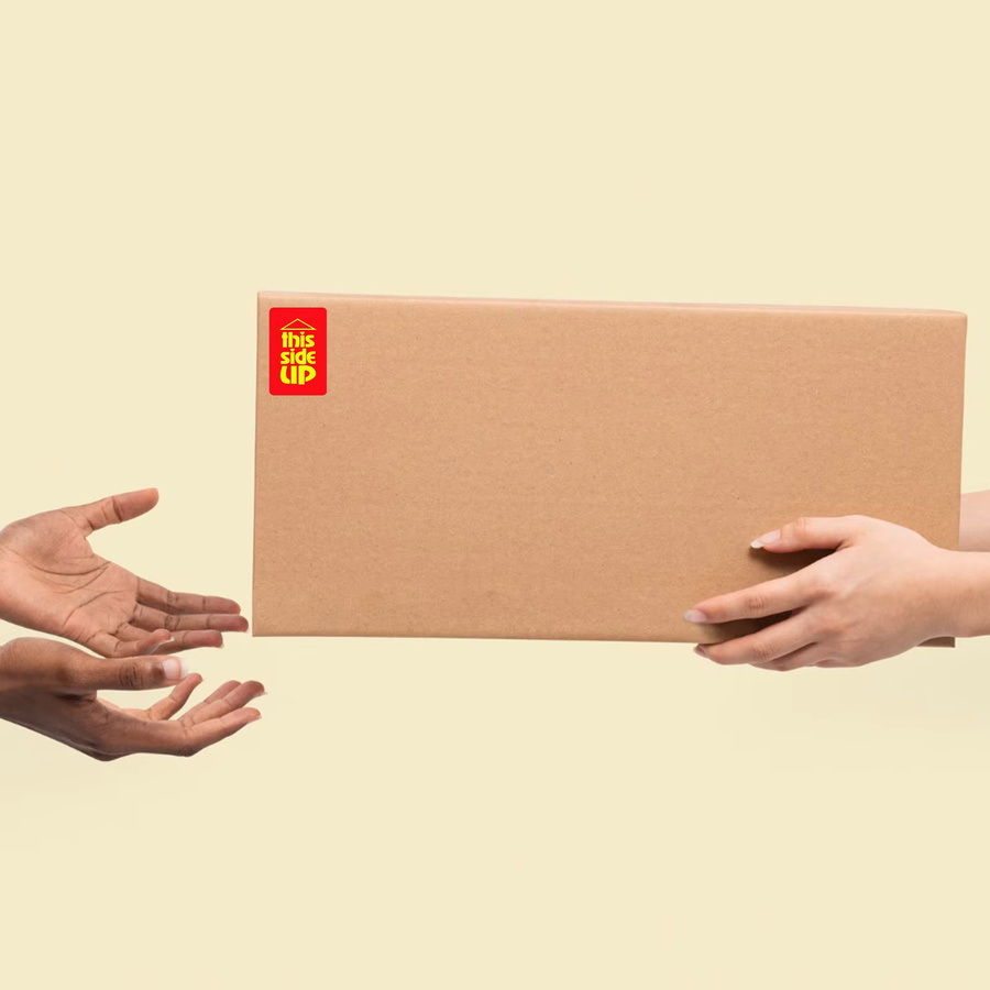 300 Stück gelbe Transport-Warnaufkleber mit Aufschrift Vorsicht für Express-Verpackungen, Maße: Breite: 2,54 cm, Höhe: 3,81 cm - Bild 3