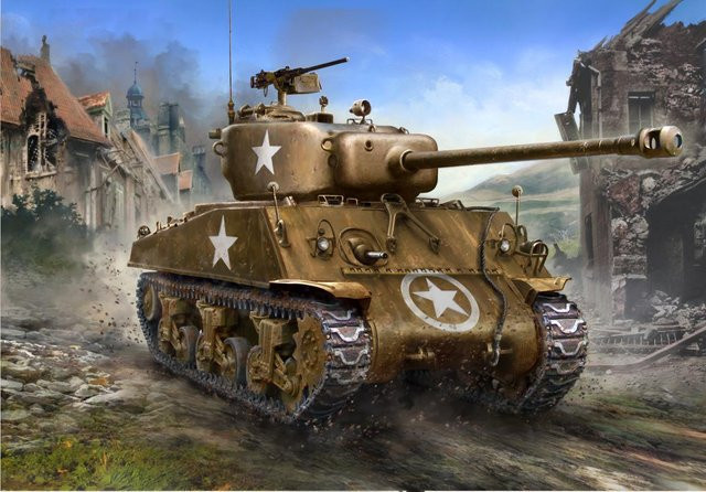 Zvezda M4A3 (76)W Sherman, Fahrzeug, 1:35 - Bild 1