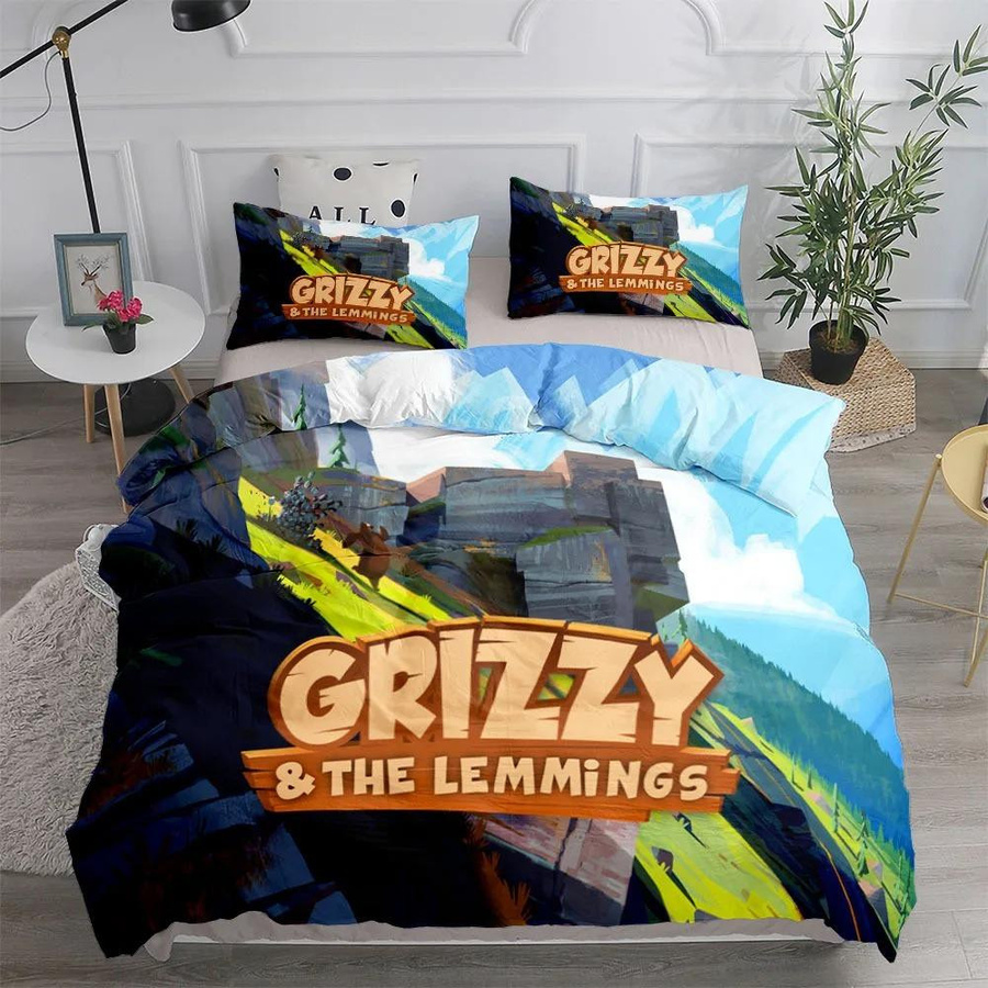 Grizzy Und Die Lemminge Bettwäsche-Set mit Bettbezug und Kissenbezug, Weich und Modern, EU King, B/H: 240 x 220 cm - Bild 1