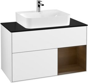 V&B Waschtischunterschrank Finion 100 in Weiß glänzend lackiert, B/T/H: 100 x 50,1 x 50,1 cm - Bild 1