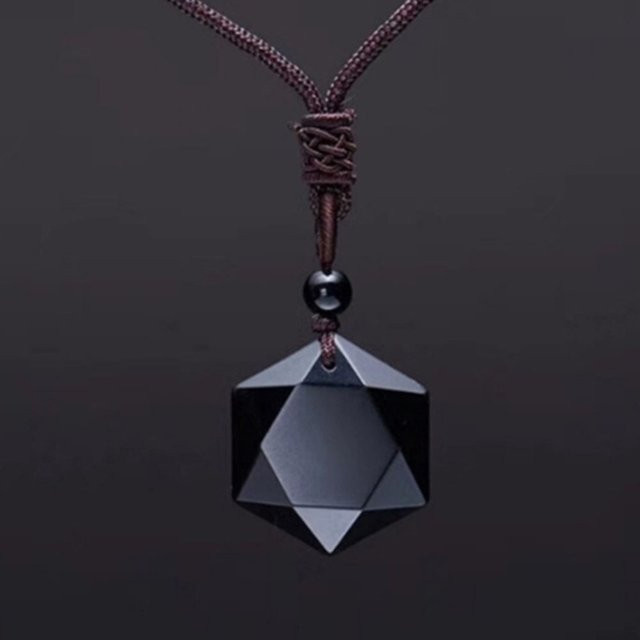 bobo cover Anhänger Hexagramm, Obsidian, Schwarz, Unisex - Bild 1