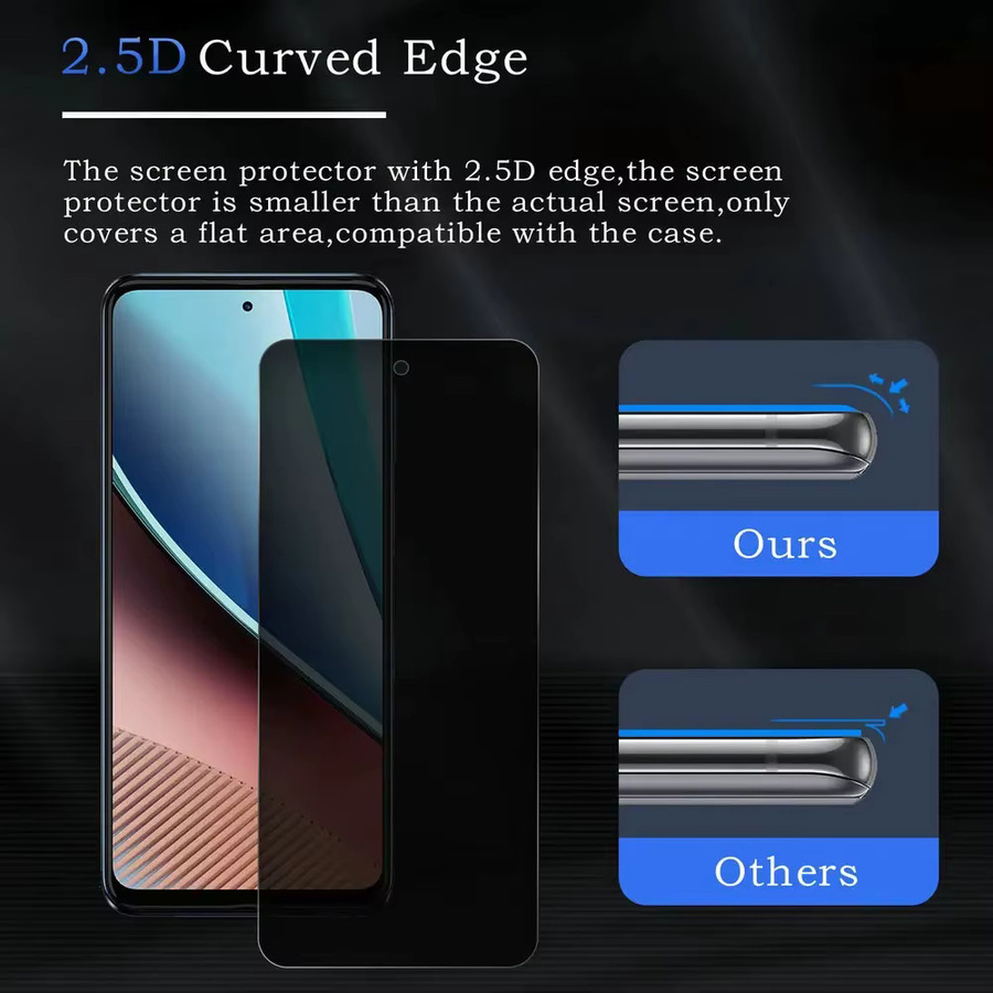 Sichtschutz Panzerglas Set für Realme 2, 3, 5, Pro, Q, 5i, 6i, U1, Q5i, X2, Narzo 50i Prime 10, 5G Anti-Spionage aus gehärtetem Glas - Bild 5