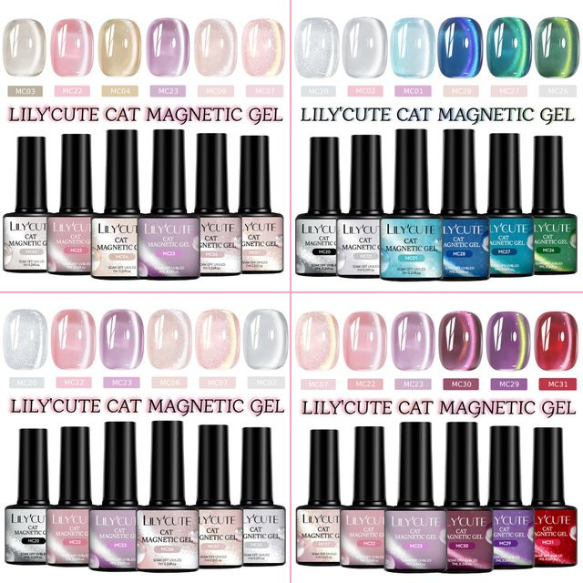 LILYCUTE Jelly Nude Cat Magnetisches Nagel-Gel-Lack-Set, 6-teilig, Nude, Glänzend - Bild 1