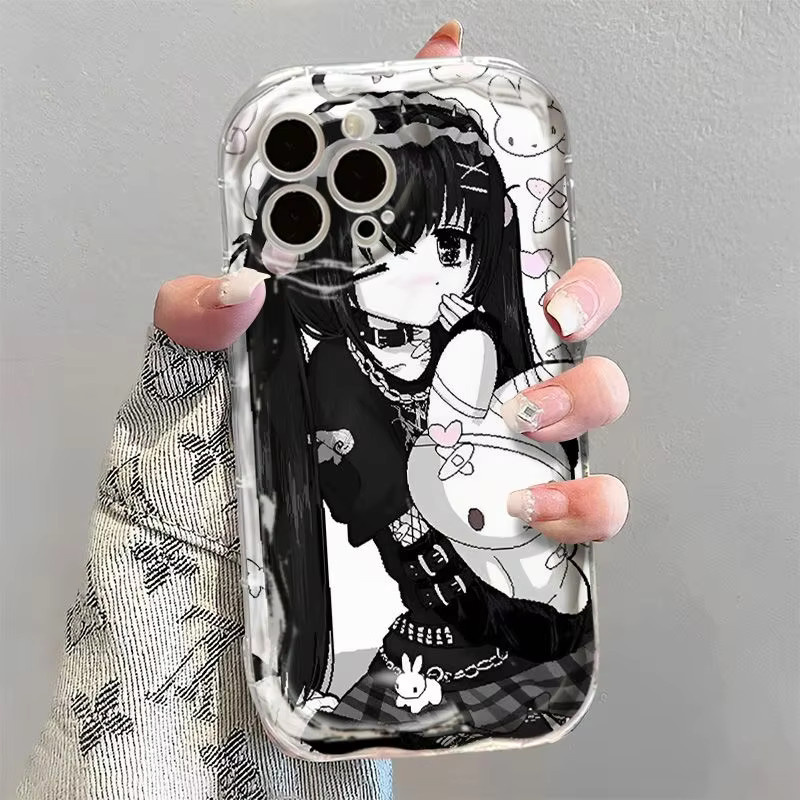 Cyberpunk Angel Girl Handyhülle für Apple iPhone 16 15 14 13 12 11 Pro Max Air Plus in Multicolour mit 3D Wave Soft TPU Design - Bild 2