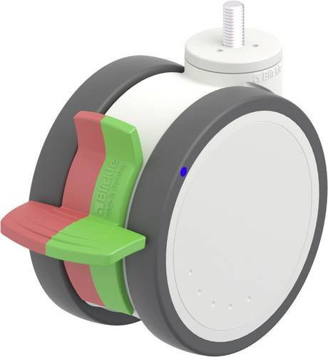 Blickle Kunststoff-Doppelrolle LKDX-PATH 125XK-RIFI-GSX10 in Grau, Weiß und Multicolour, Rad-Durchmesser: 125 mm, Tragfähigkeit: 125 kg - Bild 1