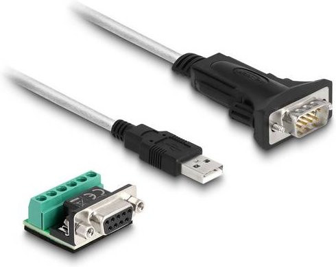 Delock USB 2.0 auf Seriell RS-422/485 Adapter, Schwarz/Transparent, Länge: 1,8 m - Bild 1