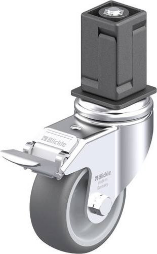Blickle Apparate-Lenkrolle LKRA-PATH 80G-11-FI-EV18 in Grau und Silber mit 80 mm Rad-Durchmesser und 120 kg Tragfähigkeit - Bild 1
