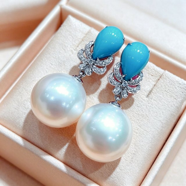 Ohrringe mit Perle, Silber, Damen - Bild 1
