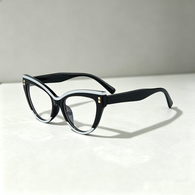 WEIPO Lesebrille Cat-Eye, Vollrand, Kunststoff, schwarz, Damen - Bild 1