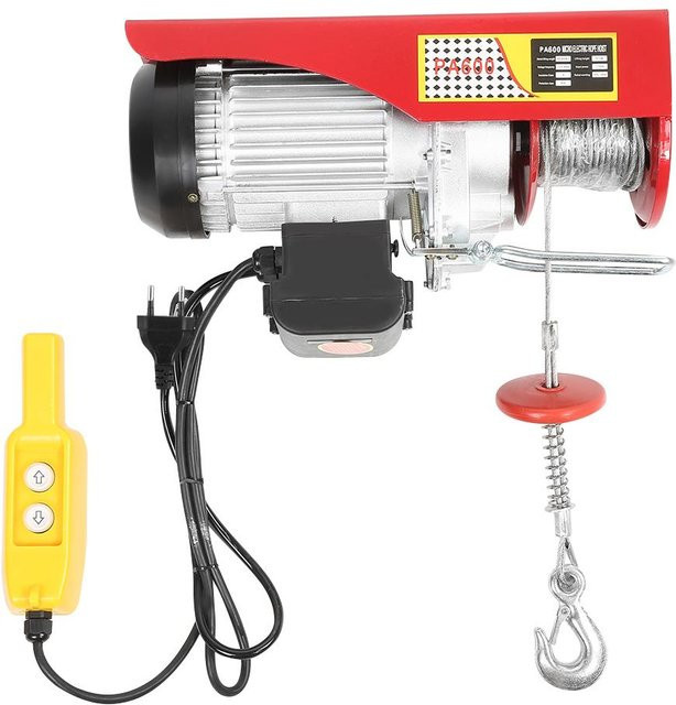 Elektrische Hebezeugwinde mit Fernbedienung von Aimo, Tragkraft 300-600kg, Farbe Rot - Bild 1