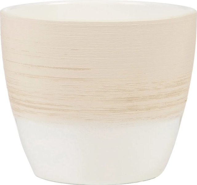 Scheurich Übertopf 950 in Vanilla Cream mit Kratzoptik im Landhausstil, Durchmesser: 19 cm - Bild 1