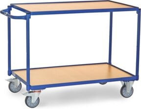 Fetra Tischwagen 2942 mit 2 Etagen in Blau, Tragkraft 300 kg, B: 60 cm, T: 100 cm, H: 120 cm - Bild 1
