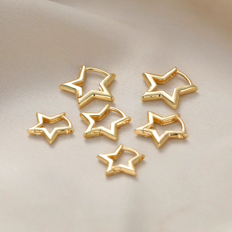 Erpels Creolen, sternförmig, goldfarben, Damen, Mädchen - Bild 4