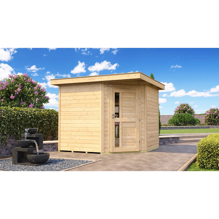 WEKA Gartenhaus 229 aus Holz mit Flachdach in Braun, B/T: 270 x 270 cm - Bild 2