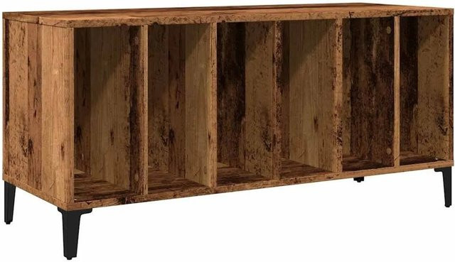 vidaXL Plattenschrank in Altholz-Optik Braun aus Holzwerkstoff und Metall im industriellen Stil B/T/H: 100 x 38 x 48 cm - Bild 1