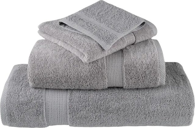 vidaXL Premium Handtücher SOLUND Set aus 10 Stück, Grau, Baumwolle, 600 g/m², B: 100 cm, L: 200 cm - Bild 1