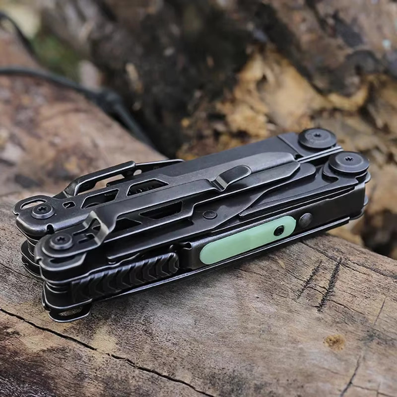 BHBT 19-in-1 Multitoolzange mit Damaskus-Klinge und Hoxagon-Schraubenschlüssel als zusammenklappbares EDC-Werkzeug für Outdoor und Heimwartung - Bild 2