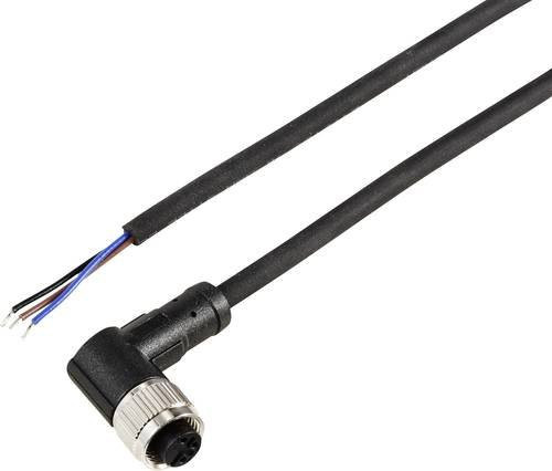 TRU COMPONENTS TC-12833124 Sensor-Aktor-Anschlussleitung M12 gewinkelt, 3-polig, schwarz, 2 m - Bild 1