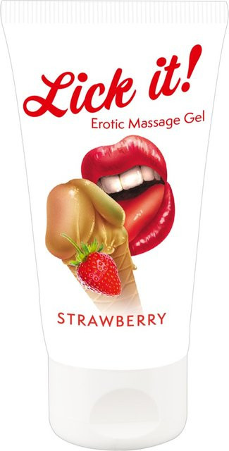 Lick it! Erotic Massage Gel Strawberry, Erdbeer-Aroma - Bild 1