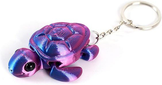 Schildkröten-Schlüsselanhänger 3D-Druck Mehrgelenkig Beweglich Bunt - Bild 1