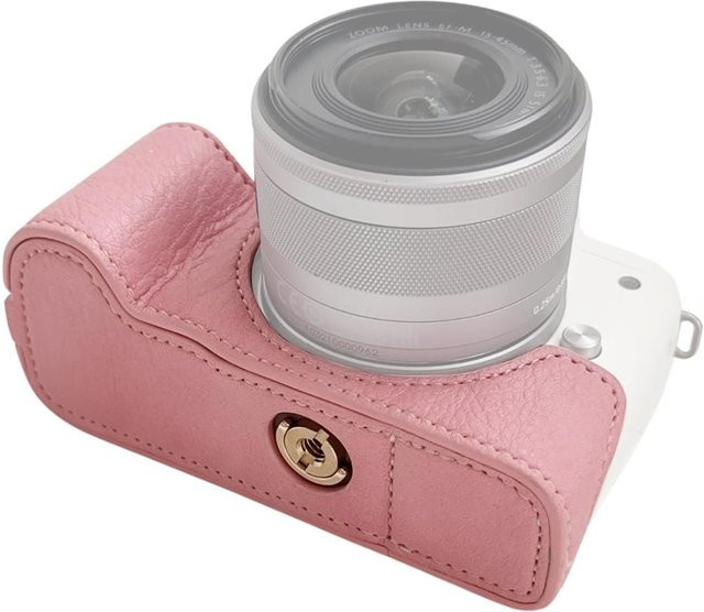 Andoer Retro Kamera Schutzhülle in Pink für Canon M5, M50 und M50 II mit praktischem Tragegriff und Öffnung unten - Bild 1