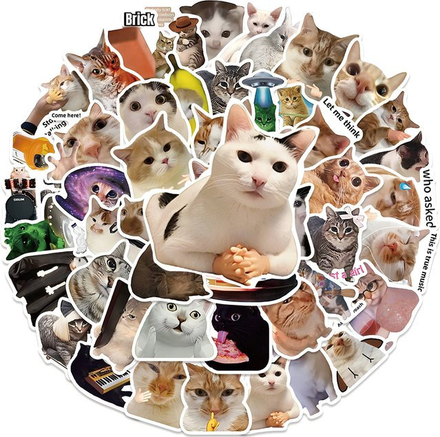 Rspctou Tier-Katzen-MEME-Aufkleber, 10-teiliges Set, multicolour - Bild 1