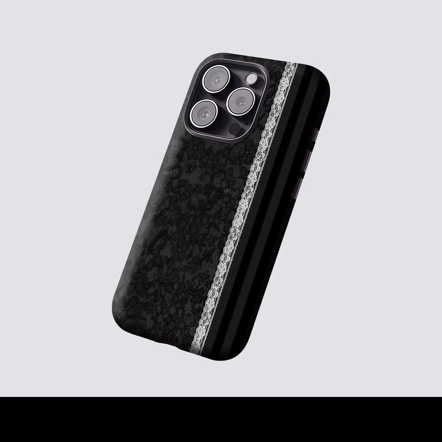 Aurbe Matte 2-in-1 MagSafe Hülle für iPhone 17 16 15 14 Plus Pro Max mit schwarzer Spitzenverzierung und stoßfester Hartschale - Bild 2