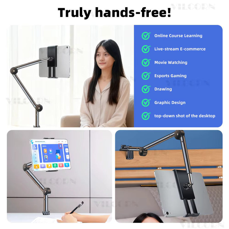 VILCORN Universeller Tablet-Halter und Magnetständer in Schwarz für iPad Air Pro, Galaxy Tab und Xiaomi - Bild 6