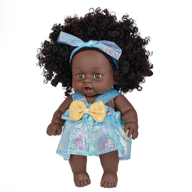 Fashnics Reborn-Puppe, Schwarze Babypuppe mit Kleid, ab 3 Jahren - Bild 1