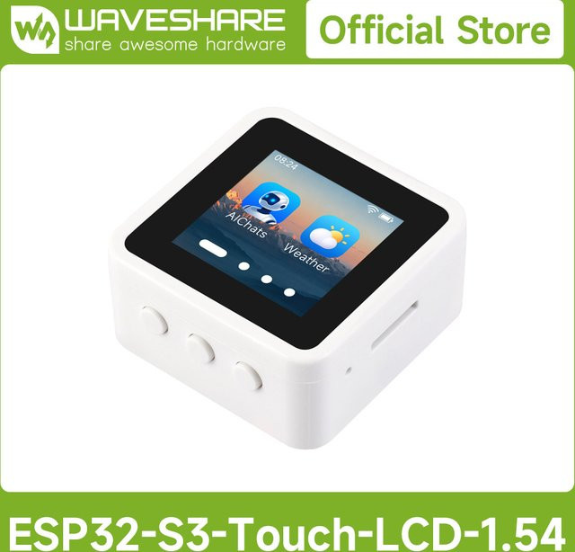 Waveshare ESP32-S3 Entwicklungsboard mit 1,54-Zoll-LCD-Display, 240 x 240 Pixel, 262K Farben, Wi-Fi und Bluetooth BLE 5 in Weiß - Bild 1