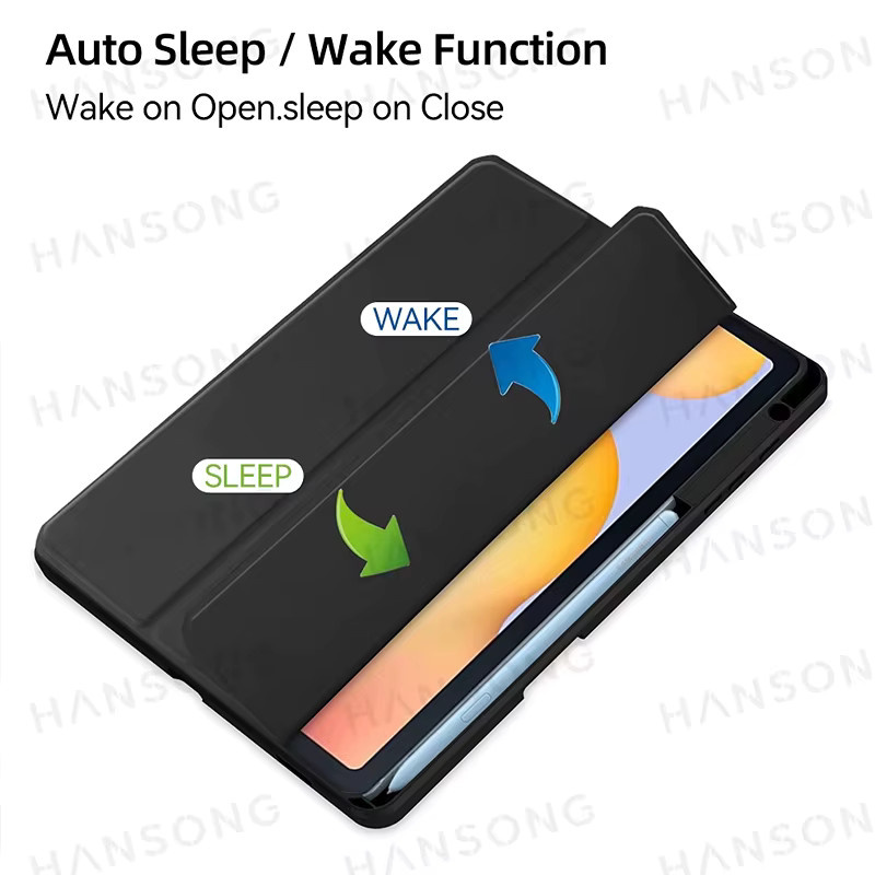 DANYCASE Schutzhülle für Samsung Galaxy Tab S6 Lite 10,4 Zoll mit Bleistifthalter und Auto-Wake/Sleep Funktion, Schwarz - Bild 2