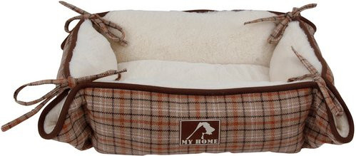 Heim Haustierdecke Classic Schottenmotiv in Braun/Beige, wandelbar als Bett, B/T/H: 80 x 60 x 8 cm - Bild 1