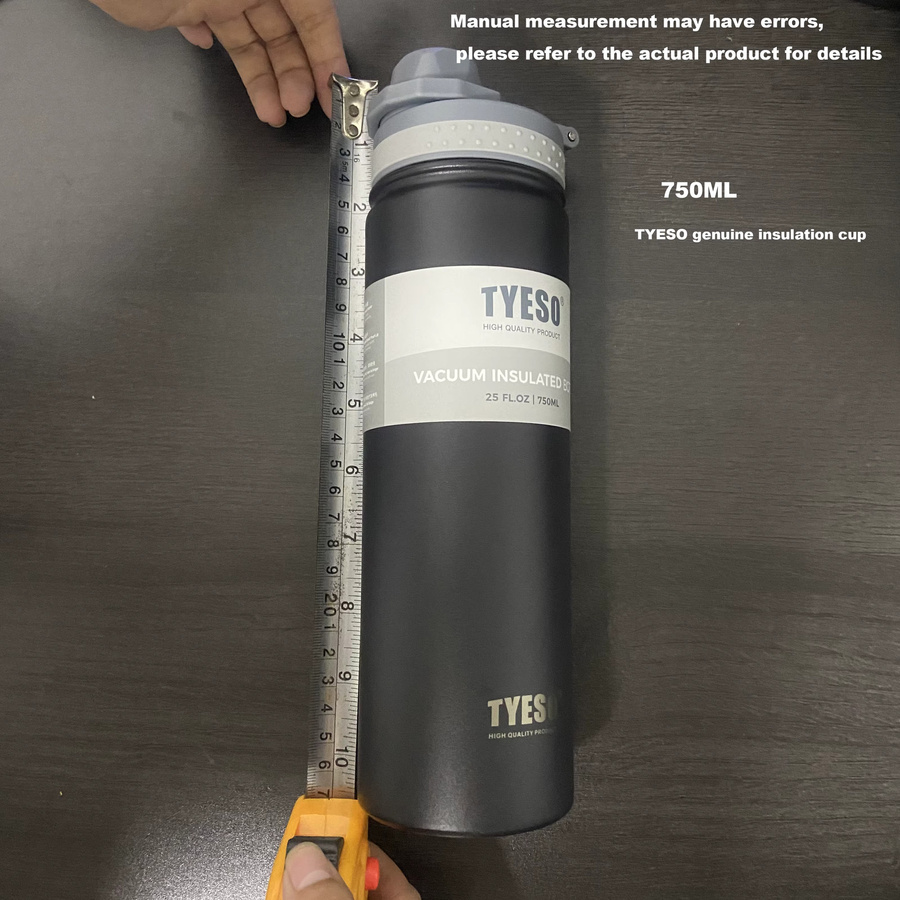 Tyeso Thermosflasche aus Edelstahl in Blau, 750 ml Isolierflasche für Wasser und Kaffee - Bild 3