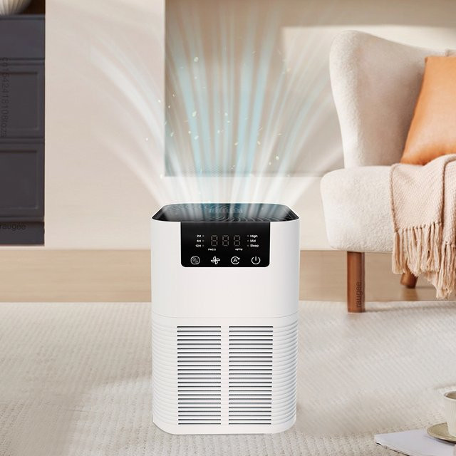Cooskr Luftreiniger mit HEPA-Filter, Negativ-Ionen-Generator und Aromatherapie-Funktion in Weiß - Bild 1