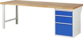Rau Werkbank 7508A1 mit 3 Schubladen in Multicolor, B/T/H: 250 x 90 x 89 cm - Bild 1