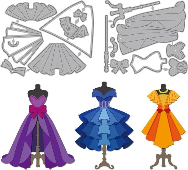 Metall Stanzform für Rock-Modelle und Kleid-Dekoration als Schneidematrix für Kunsthandwerk und Papierprägung - Bild 1