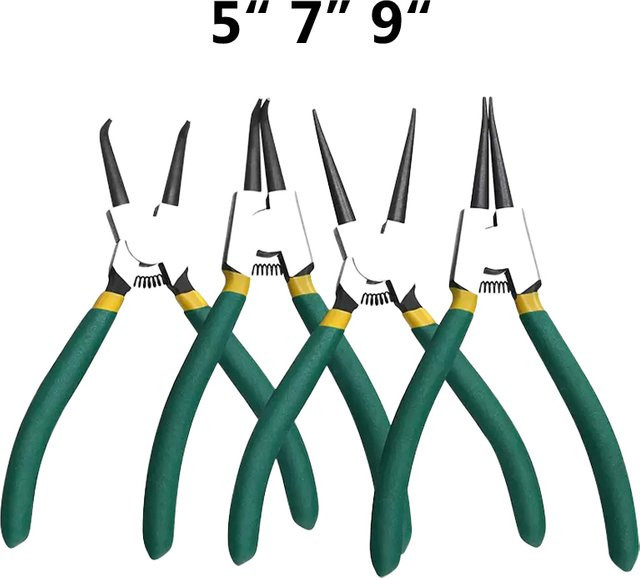 AXE SHAN Sprengringzangen Set mit geraden und gebogenen Backen für Innen- und Außensicherungsringe in Multicolor - Bild 1
