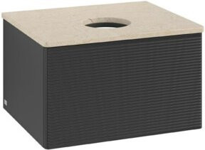 V&B Waschtischunterschrank Antao mit Frontstruktur in Blau, B/T/H: 60 x 36 x 50 cm - Bild 1