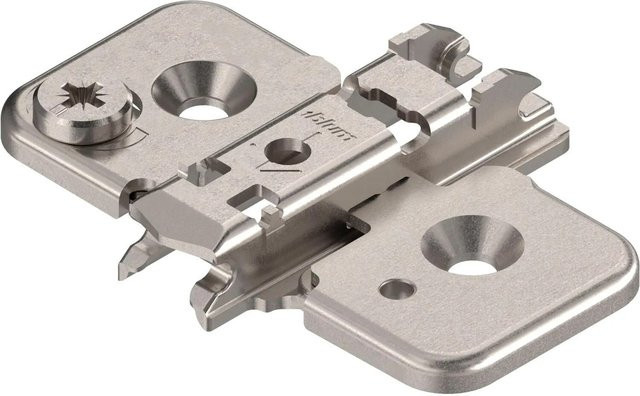 Blum Exzenter-Kreuzmontageplatte Clip-on aus Stahl in Nickeloptik mit Schrauben und 0 mm Distanz - Bild 1