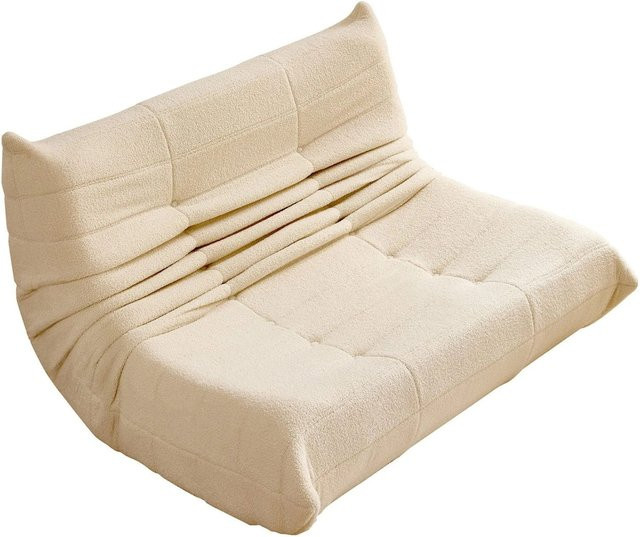 okwish Relaxsessel mit Rückenlehne in Beige, skandinavisches Design für Wohnzimmer und Home Office, B/T/H: 149 x 82 x 33 cm - Bild 1