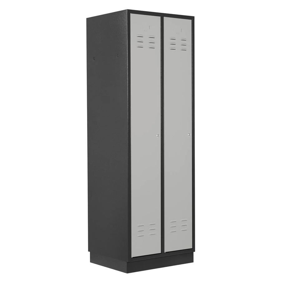 Garderobenschrank PROREGAL Ermine mit 2 Türen, Anthrazitgrau/Lichtgrau, H x B x T: 177,5 x 60 x 50 cm - Bild 2