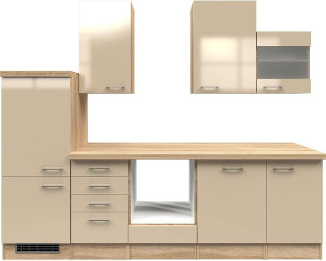 Flex-Well Küchenzeile Nepal in Beige, Breite: 280 cm, Höhe: 162 cm, Tiefe: 60 cm - Bild 1