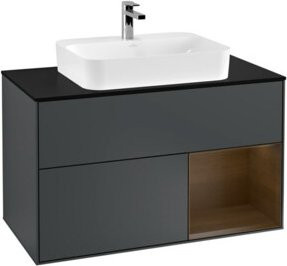 V&B Waschtischunterschrank Finion 100 mit Wandbeleuchtung, lackiert, Breite: 100 cm, Höhe: 50,1 cm, Tiefe: 50,1 cm - Bild 1