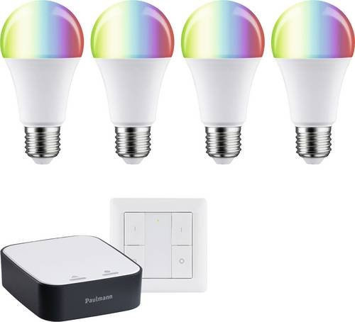 Paulmann Home Starterkit Beleuchtung E27 RGBW Zigbee mit Controller und Bridge inkl. Netzteil Multicolor - Bild 1