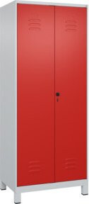 C+P Wäsche- und Kombispinde Classic PLUS mit 2 Abteilen, Sicherheits-Drehriegel, Farbe Verkehrsrot, H x B x T: 195 x 80 x 50 cm - Bild 1
