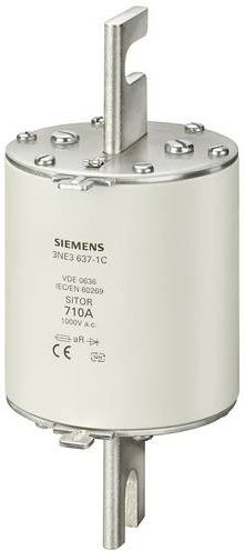 Siemens 3NE36370C Sicherungseinsatz Größe 3, 710A, 1000V, 3 Stück, Weiß - Bild 1