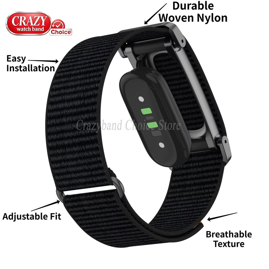 Crazyband Uhrenarmband Nylon, Schwarz, Unisex - Bild 2