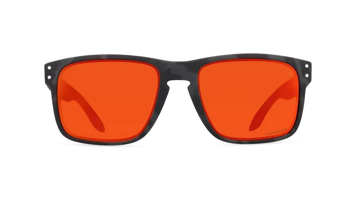 Oakley OO9102 Holbrook Sonnenbrille, Vollrand, Quadratisch, Kunststoff, Schwarz, Orange, Herren - Bild 1