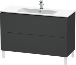 Duravit Waschtischunterschrank L-Cube stehend in Graphit Grau Matt, B/T/H: 122 x 48,1 x 70,4 cm, 2 Auszüge - Bild 1